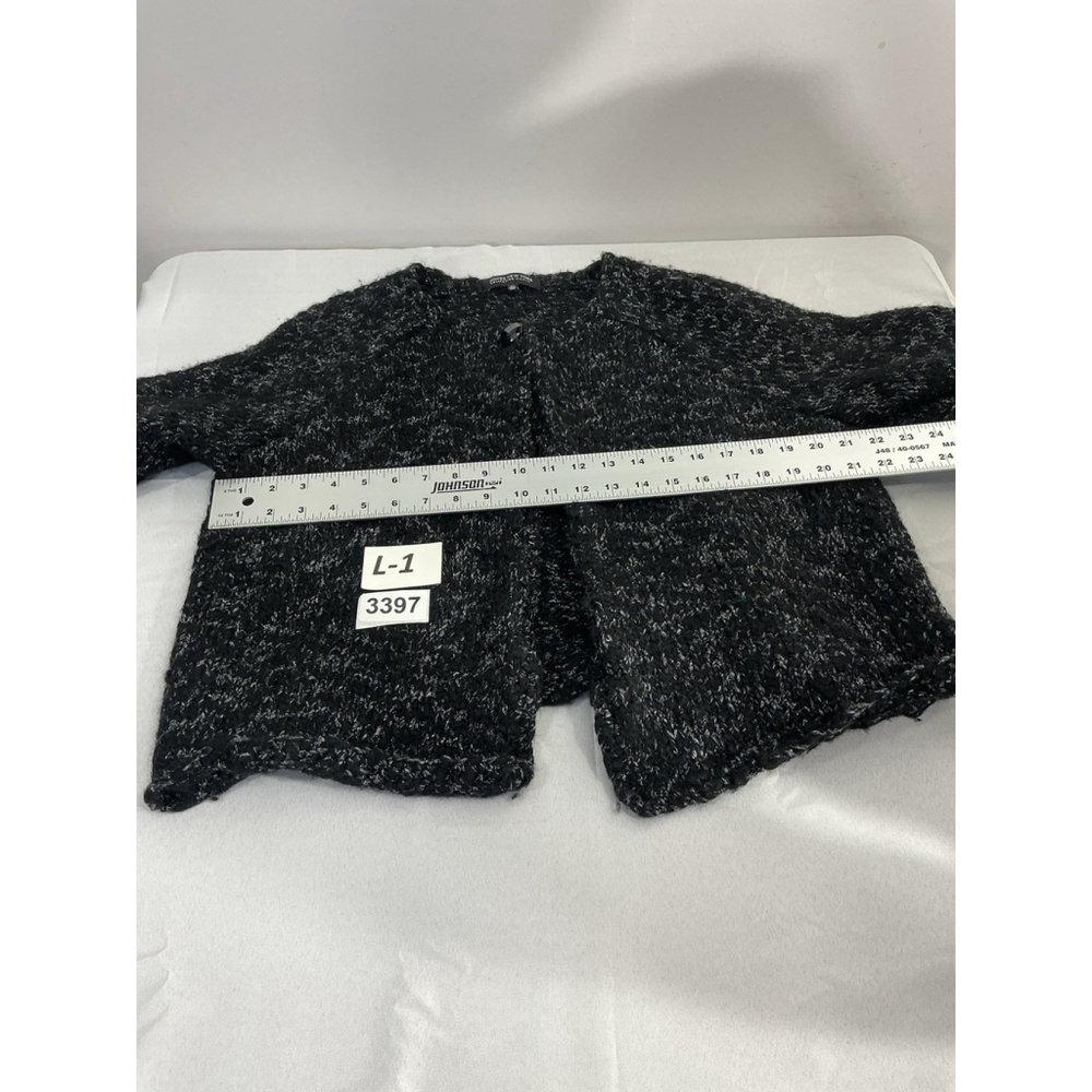 Womans Jones NY Woman Black Gray Metallic 1 Button Crop Cardigan Sweater 2x - Picture 5 of 8